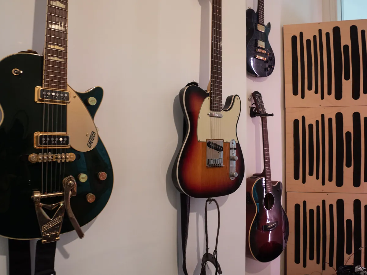 Studio — guitars on the wall